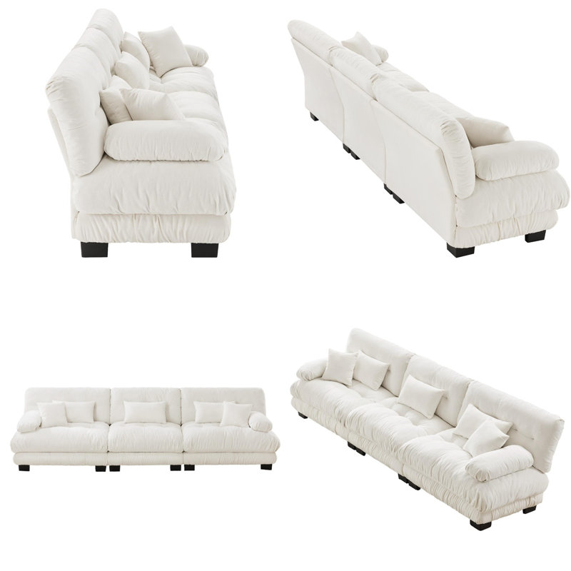 Canapé modulaire à 3 places Nimbus, H 35,4 po x l 133,8 po x P 36 po, 3, Blanc