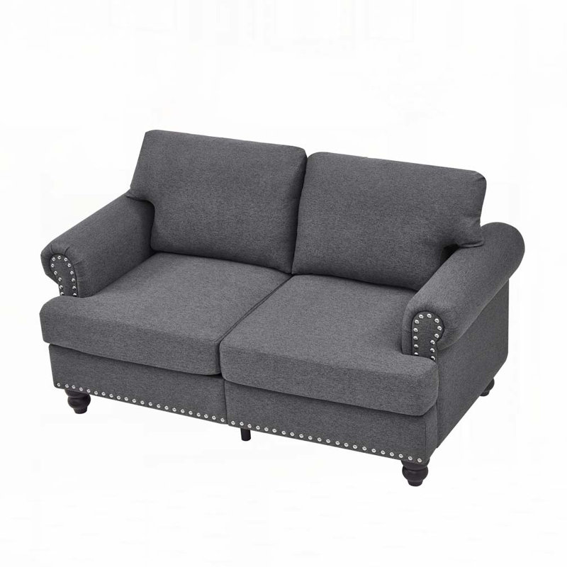 Revêtement en polyester rembourré avec clous, Gris