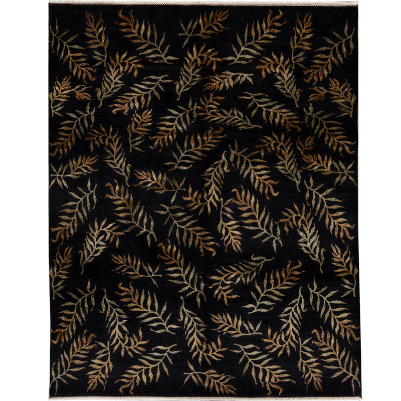 Hand Woven Silk and Wool Floral Area Rug