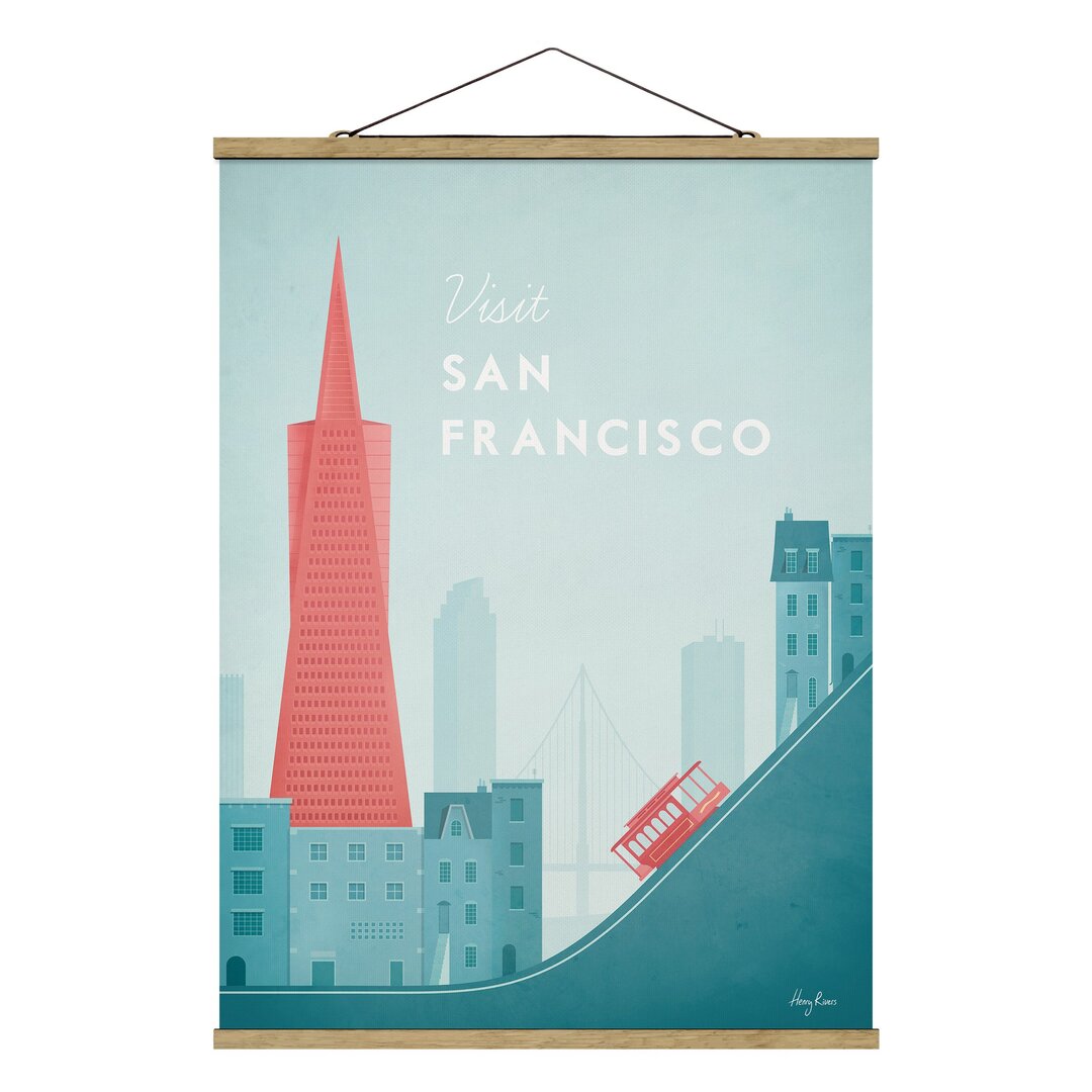 Stoffbild Reiseplakat - San Francisco