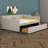 Full Upholstered Tufted Daybed with 2 Drawers