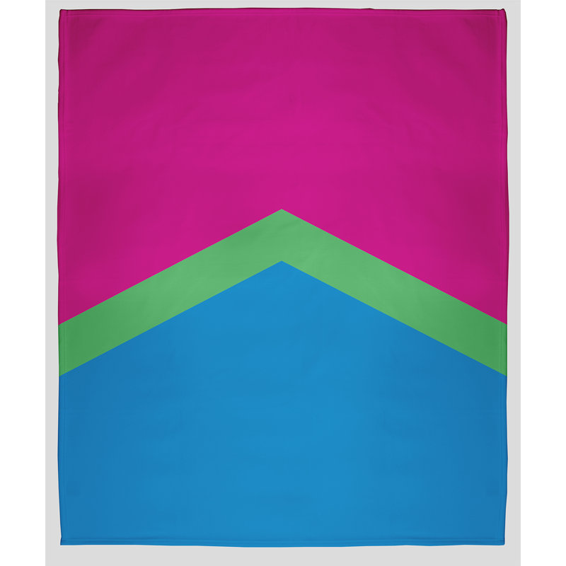 Plain Weave / Muslin Throw Blanket, Queen, Pink/Green/Blue