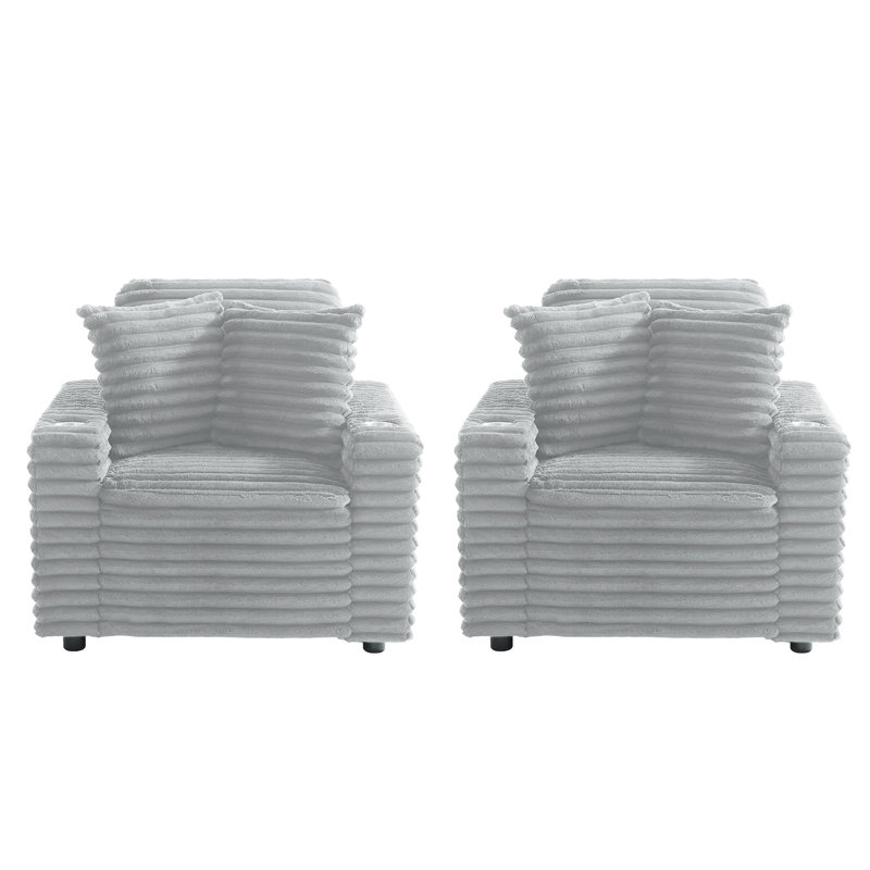 Upholstered Armchair, Grey