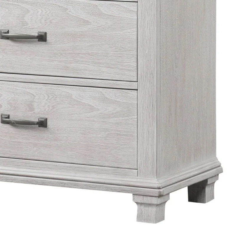 Commode haute Leyne, 5 tiroirs, gris vieilli maison de campagne