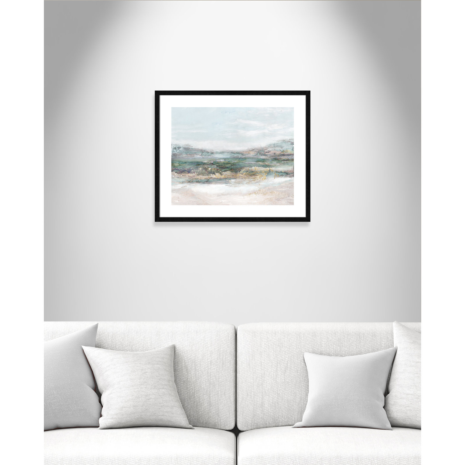 Dazzling by Matina Theodosiou - Painting Print on Canvas, White, Black Wood Grain Framed Paper, 21.5" H x 25.5" W x 0.75" D