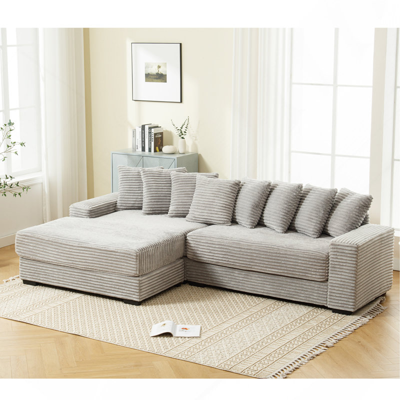 Canapé deux pièces surdimensionné, Gris
