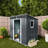 Outdoor Storage Shed, Weatherproof Tool Shed With Metal Foundation Frame, Corrosion-Resistant Steel, Inclined Roof For Rain Drainage