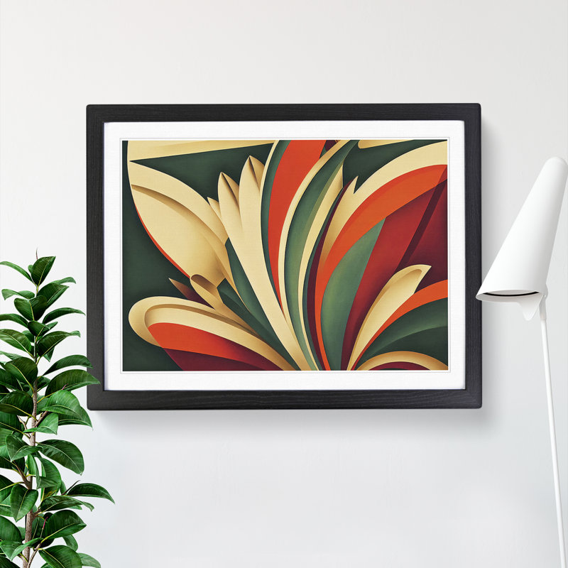 Adorable Flowers Deco - Single Picture Frame Print, 46cm H x 64cm W x 2cm D, Black