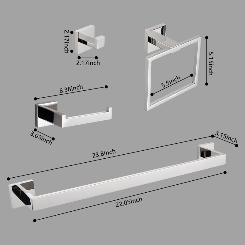 10 - Piece Bathroom Hardware Set, Chrome