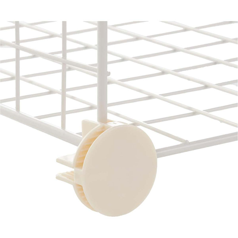 Basics 6 Storage Shelves With 6 Cube Wire Grid, Stackable Cubes, White
