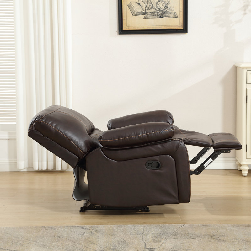 Fauteuil inclinable manuel en cuir respirant, Similicuir minuit