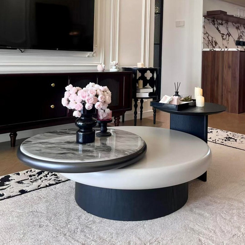 Italian Round Microcrystalline Coffee Table