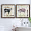 Vache dorée - ensemble de 2 peintures sur toile encadrées-1417209935-1417209932
