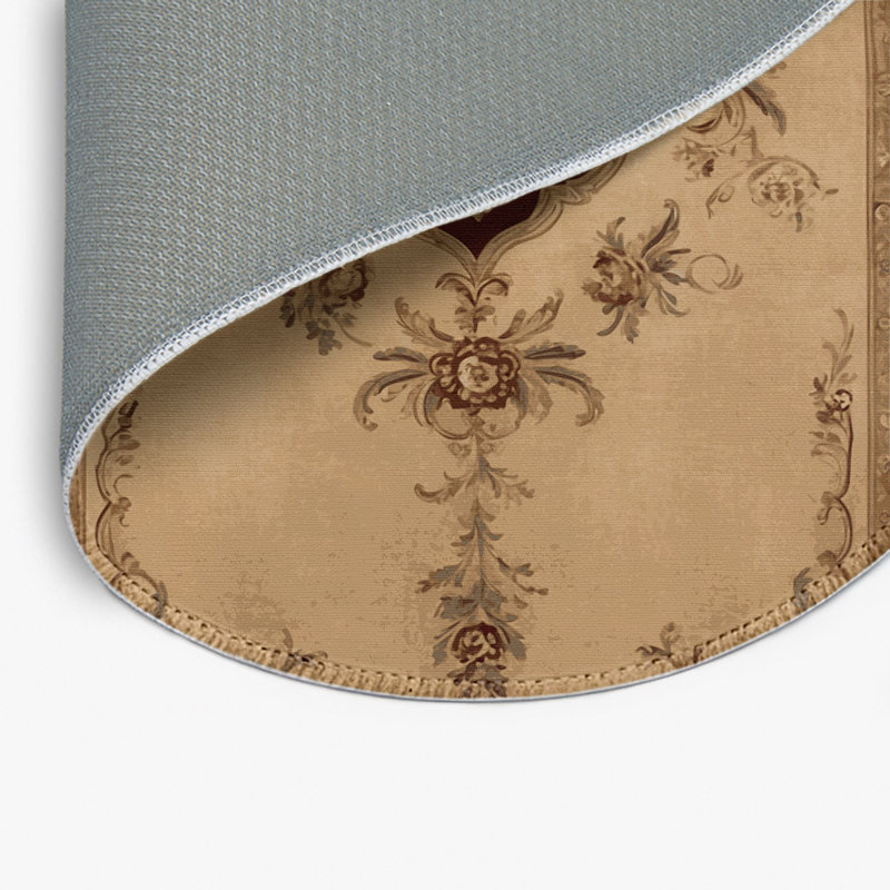 Tapis d'intérieur et d'extérieur brun français, Rond 5 pi