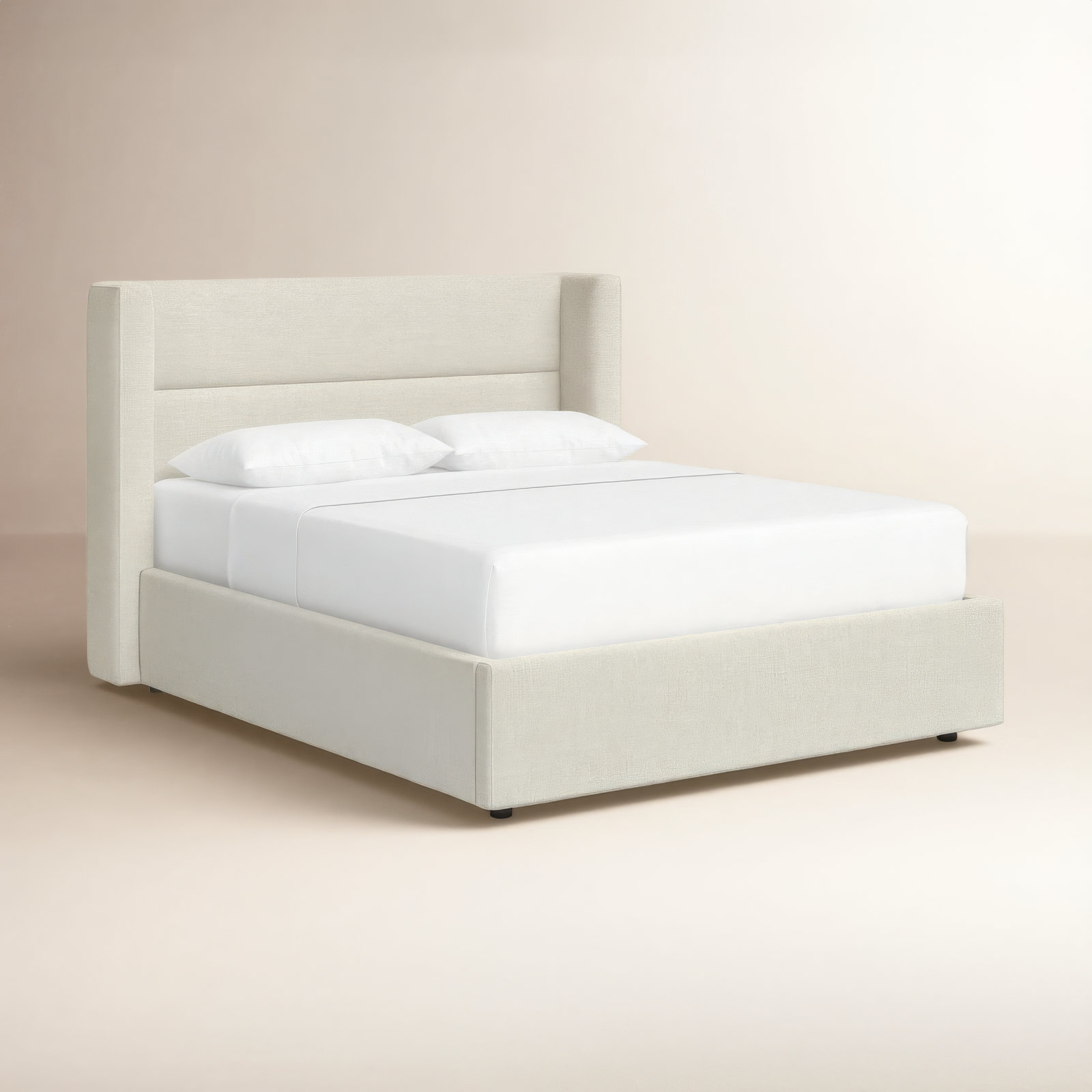 Jayla Platform Bed, Queen, Effie Linen Performance Linen