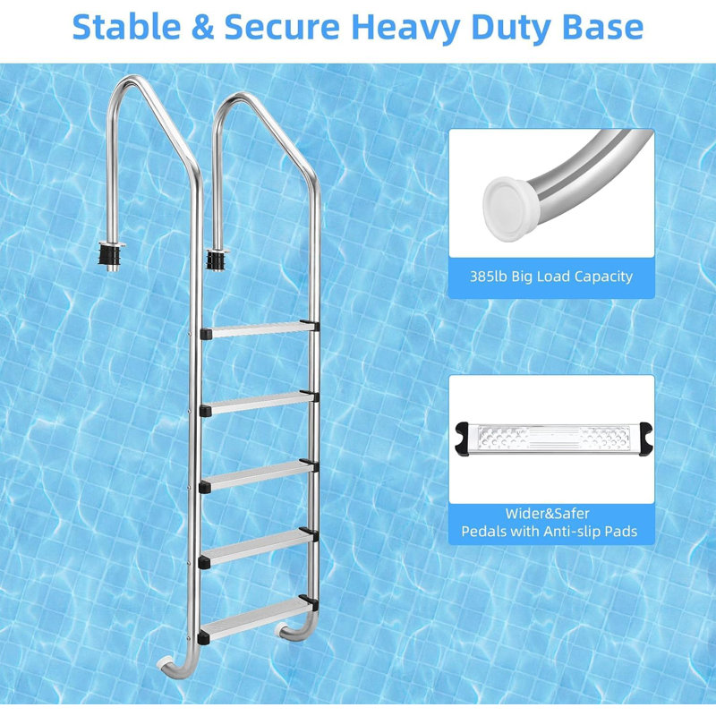 5 Step Swimming Pool Ladder With Stainless Steel Steps For In-ground Swimming Pool Step