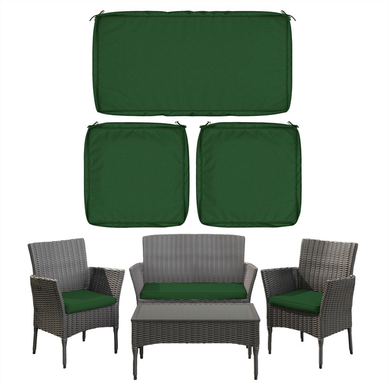 Ensemble de 3 housses de coussin de siège d'extérieur, housses de remplacement pour meubles de patio résistantes à l'eau