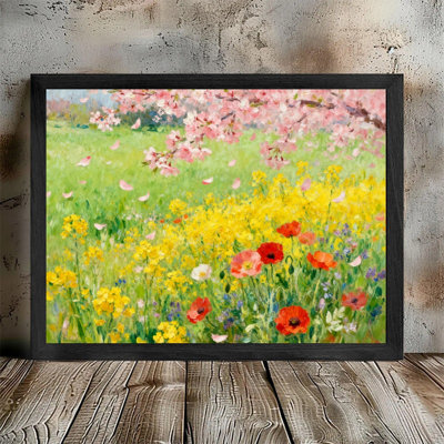 «Black», impression encadrée, impression de paysage de fleurs sauvages