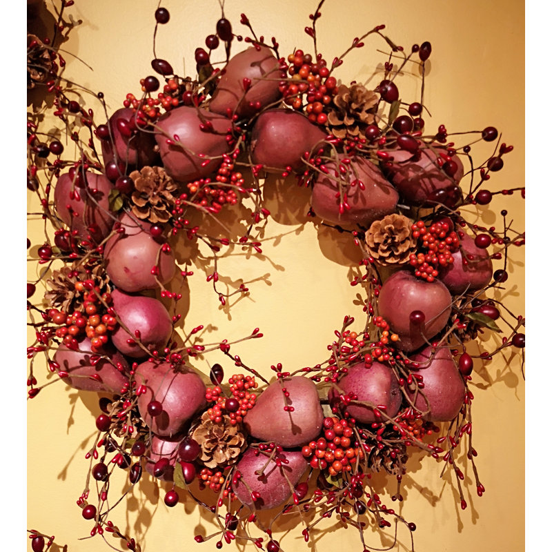 Mousse de poire/couronne de soie, H 17 po x l 17 po x P 4 po