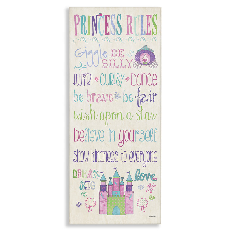 «Princess Rules Castle Typographie» par Jo Moulton - impression, H 30 po x l 13 po