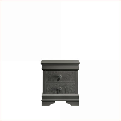 Blaze Modern 2-Drawer Wood Nightstand in Metallic Gray