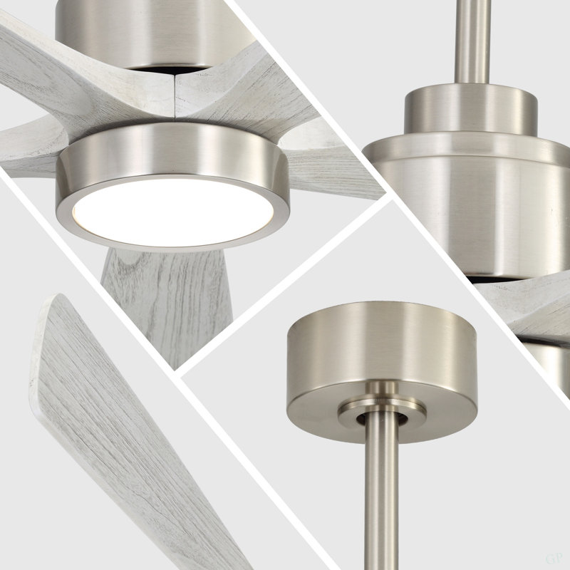 52 Inch Ultra Quiet Reversible Ceiling Fan With Light - Dimmable LED, Memory & Timer For Large Room