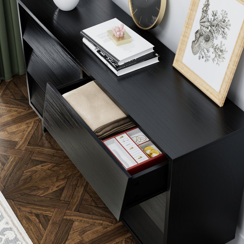 Commode 6 tiroirs de style rétro pour chambre à coucher
