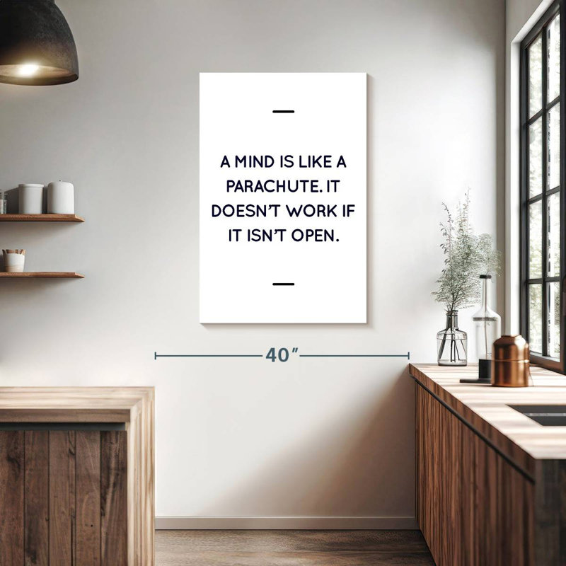 Mind Is Like A Parachute Quote, 39" H x 26" W