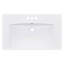 Dessus de meuble-lavabo simple 30 po. Fabriqué en résine, solide et fiable. 3 trous. Surface lisse pour une hygiène facile d'entretien. Pour les armoires. Blanc. Largeur de 18,42 po, hauteur de 6,68 po.