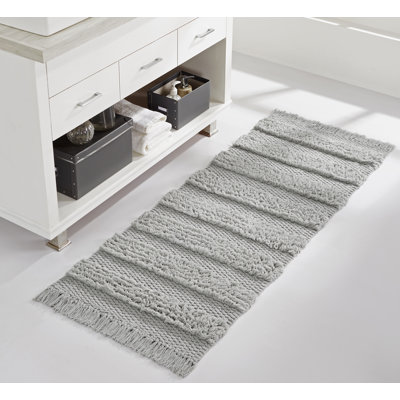 Tapis de couloir à franges en coton 24 po x 60 po Savannah