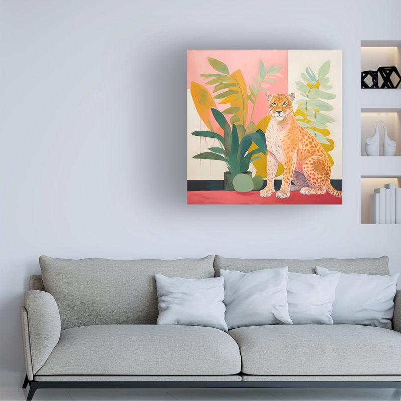 «Bungalow Rose Walker Noble Pet Cheetah I», art mural, H 14 po x l 14 po