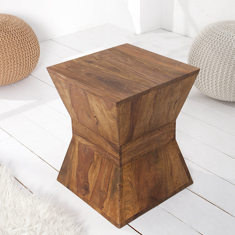 Theirry Solid Wood Block End Table