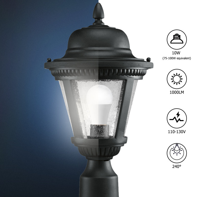12 watts (équivalent à 100 watts), ampoule DEL d'extérieur à crépuscule vers le bas A19, lumière du jour (5000K)