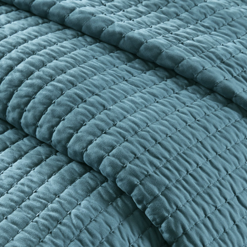 Couette turquoise pour lit simple ou simple XL - Réversible, en microfibre, rembourrage 90 % coton, pour une literie fraîche. Ensemble de 2 pièces en microfibre douce avec matelassage à points de piqûre, lavable à la machine.