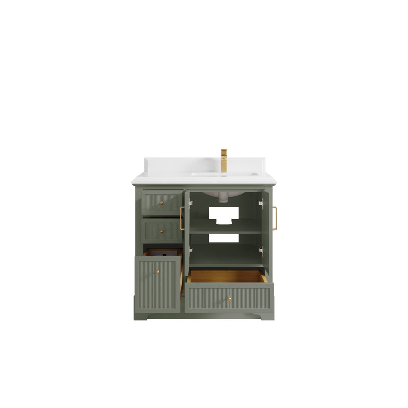 Alys 36'' Single Bathroom Vanity with Quartz Top