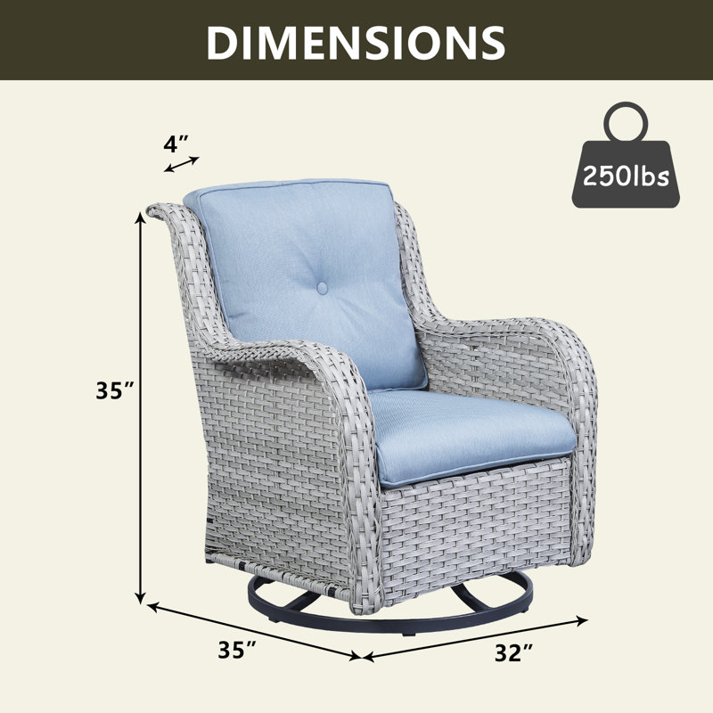 Chaise de patio avec coussins Tonry