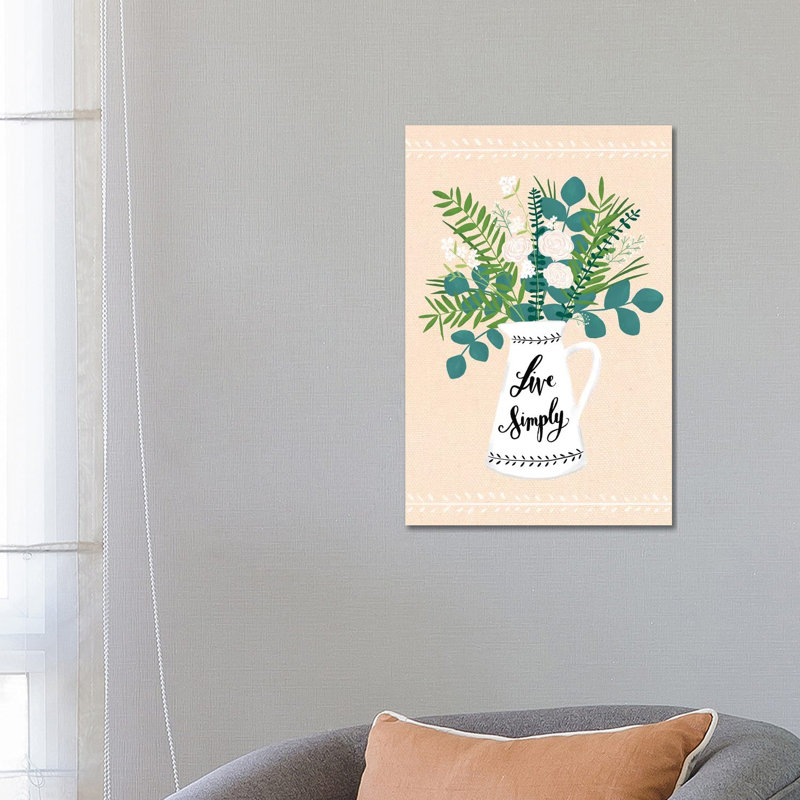 Farmhouse Flowers I by Amanda Mcgee - Wrapped Canvas Print, 101.6cm H x 66.04cm W x 1.91cm D