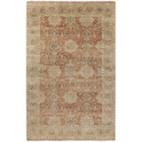 Victoria Wool Oriental Area Rug in Salmon/Gold