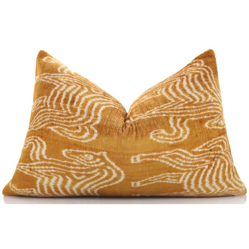 Coussin luxueux en velours de soie Ikat