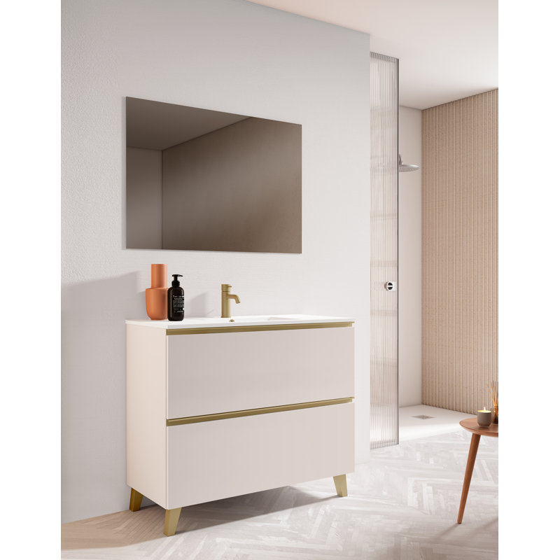 Coiffeuse Bathroon, 32", Crème, Doré