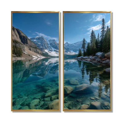 «Beauty of the Rocky Mountains - Canada», reproduction d'art sur toile encadrée, ensemble de 2 voyages