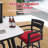 Modern 5pc Outdoor Patio Bar Set, Ember Black With Marble-inspired Table & 4 Swivel Chairs, Sunbrella Cushion-518721697