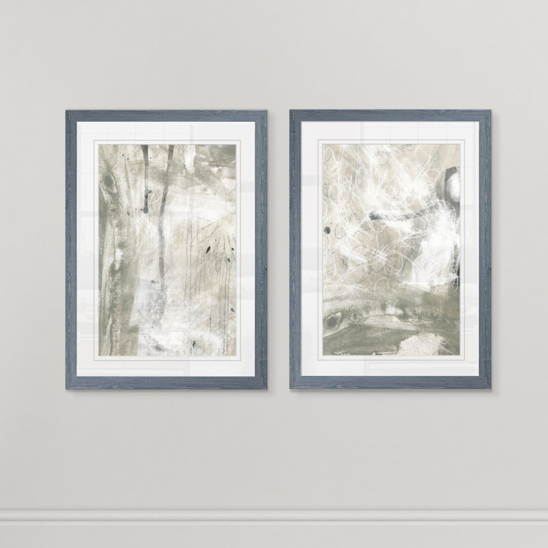 «Stonewash I» par Vincent Van Gogh, ensemble de 2 reproductions d'art encadrées, H 20 po x l 16 po x P 1,25 po, Blanc