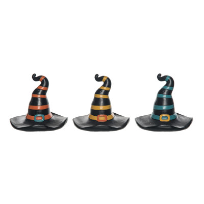  Resin Witch Hat Figurine Set of 3 Halloween Home Decorations