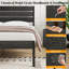 Ensemble de chambre à coucher Purtell de style industriel rustique : lit plateforme en métal avec tête de lit en bois et 2 tables de chevet assorties, sommier à lattes en acier robuste, aucun sommier à lattes requis, tables d'appoint avec tiroir de rangement-931717028-914033001