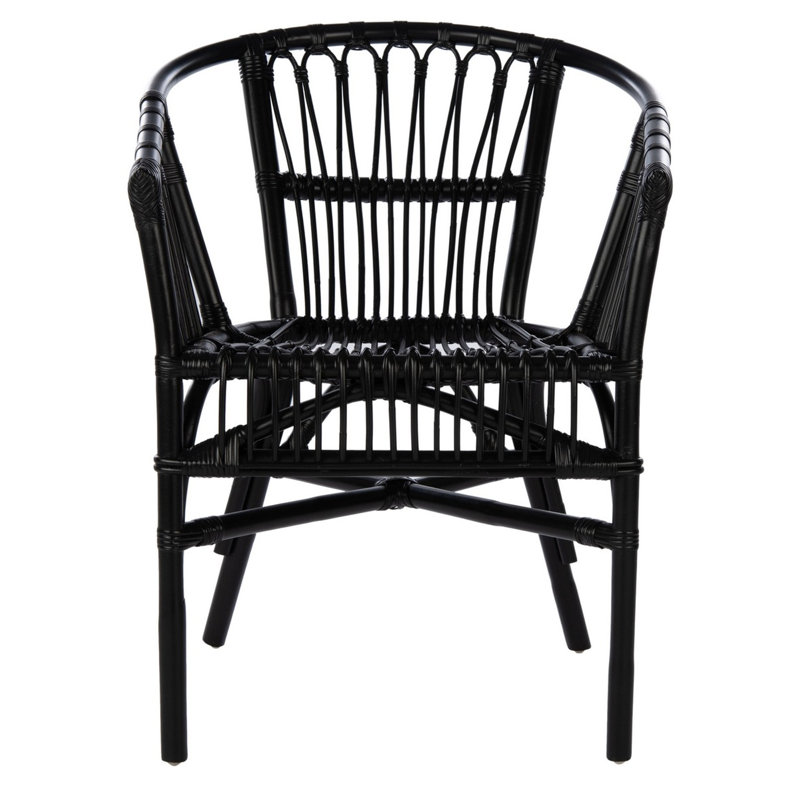 Fauteuil d'appoint en rotin Shivangi, Noir