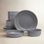 over&back Rimmed 12-Piece Semi Hand-Finished Stoneware Dinnerware Set, Service for 4