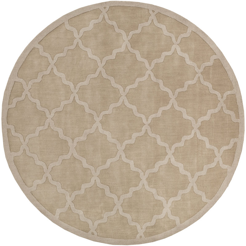 Tapis kaki en laine tissé à la main Aurillac, Rond 10pi