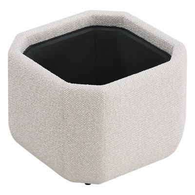 Modern Hidden Storage Ottoman with Removable Wood Tray