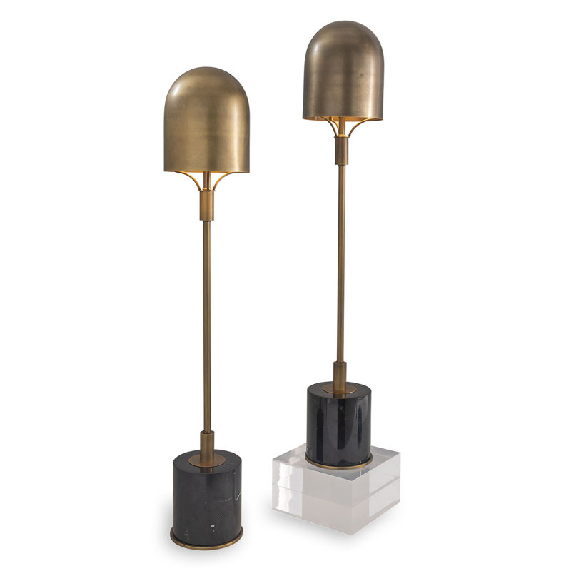Oppa Buffet Table Lamp Set, Aged Brass